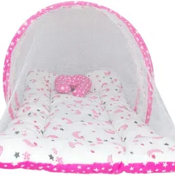 Buli wear Super Soft, Cotton Baby Mattress with Net - Bedding Set (0-6 Months, Pink Dot) standard crib-18