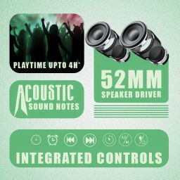 SnapUp Groove G RGB Lights Wireless Charging Alarm 5-In-1 Playback TYPE C BOOM SOUND 5 W Bluetooth Speaker image 4