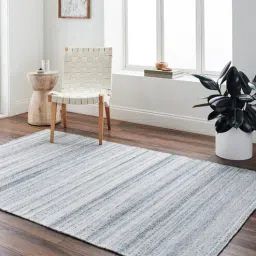 surya living Cream Stripes Pet Yarn 5 ft x 7 ft Hand Woven Carpet-picture-22