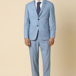 allen solly Men Men Blue Slim Fit Textured Formal Two Piece Suit Textured Suit-picture-0