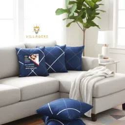 villagers Premium Cushion Set | (16x16 inch) Polyester Fibre Abstract Cushion Pack of 5-picture-27