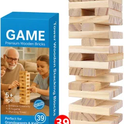 Wooden Stacking Tower Game | 39 PCS Blocks | Puzzle for Kids & Adults-NO1-picture-29