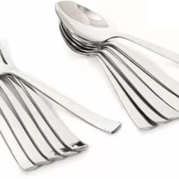 Heavy Stainless Steel 6 Fork and 6 Spoon Set Steel Cutlery Set-13