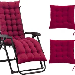 Straight Cotton Long Chair Pad with Two Square Cushions Breast Support Cushion-image-7