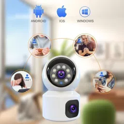 favone dual camera 3mp Full hd WiFi ptz Bulb Camera with Smart Human Motion Tracking Security Camera image 4