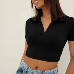 Casual Cap Sleeves Self Design Women Black Top-image-102