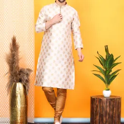 Men Jacquard Kurta Pyjama Set-image-16