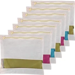 Vriti Creations Cotton Saree Covers For Silk Sarees With Zip Closure Cotton Laundry Bag-picture-37