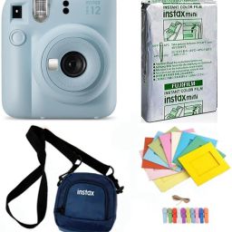 FUJIFILM Instax mini 12 Pastel Blue with 10x1 film, Bunting1 & Pouch Instant Camera-picture-27