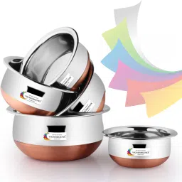 Stainless Steel Serving Bowl Copper Bottom Handi Set/ cooking serving bowl-7