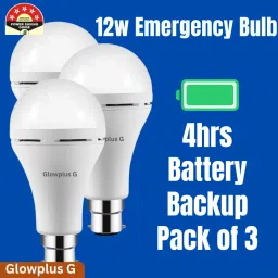 12W Rechargeable Emergency Bulb Pack of 3 | Bright Light During Power Failure 3 hrs Bulb Emergency Light-18