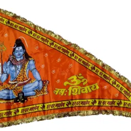 Bholenath flag beautiful border & multicolor printed, shiv temple /Orange flag Triangle Outdoor Flag-image-40