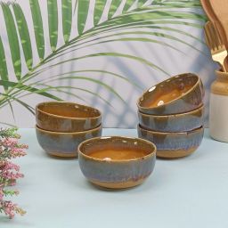 Ceramic Vegetable Bowl (200ml) Sunehari Mustard Hand-Glazed-image-22