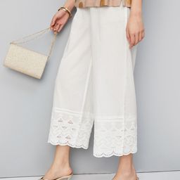 max Women Regular Fit White Cotton Blend Trousers-picture-30