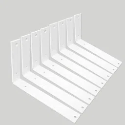 8 X 10 Inch Shelf Bracket (8 pcs) - L Shelf Brackets White - Heavy Duty 10 inch Shelf Bracket-16