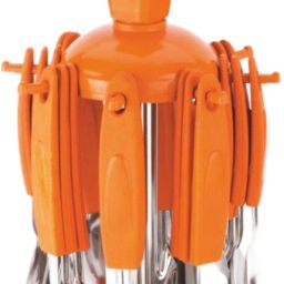 24-Piece Stainless Steel Flatware Set with Rotating Vase-Style Holder Stainless Steel, Plastic Cutlery Set-11