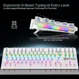 Archer Tech Lab Mechanical Gaming Keyboard with 20 RGB Modes, Full Anti-Ghosting Keys, Bluetooth, Wired USB, Wireless Standard Gaming Keyboard image 2