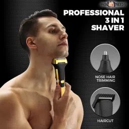 Make Ur Wish Professional Shaver & 3 in 1 Waterproof with Fast Charging BeardShaver For Men image 4