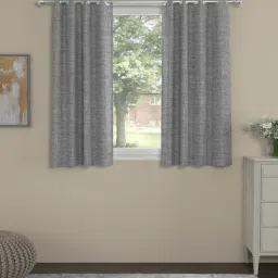 White Polyester Solids 5ft Blackout Eyelet (2 pc) Window Curtains by ROSARAHOME-picture-4