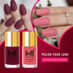 Make A Statement With Matte Nail Polish Combo Pack Peach,Mauve-image-35