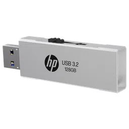 HP 818w 128GB USB 3.2 Flash Drive (Built-in Keyring Loop, 8Y6T0AA, Silver) image 3