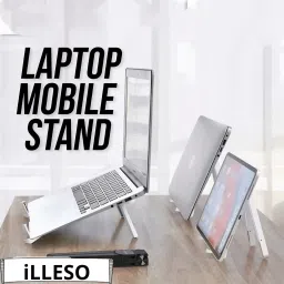 iLLESO Multifunctional Stand LAPTOP STAND & MOBILE /TAB STAND ADJUSTABLE/PORTABLE/FOLDABLE /Ergonomic Plastic Floor and Desk Stand Rotatable Laptop Stand with Adjustable Height Compatible with Universal Laptops-28