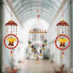 Wall Hanging Home Decor Showpiece Windchime Paper, Polyresin Windchime-image-52