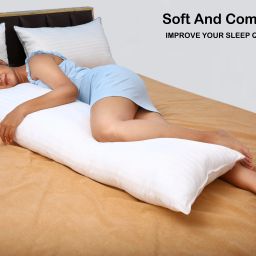 Microfiber Full Body Long Sleeping Pillow Polyester Fibre, Microfibre Stripes Pregnancy Pillow Pack of 1-image-60