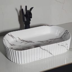 Wash Basin Vessel Sink Counter Top For Bathroom Living Room 20 X 12.3 X 4.5 Inch Table Top Basin-image-79