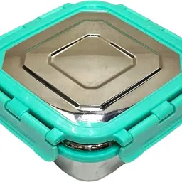 Stainless Steel Click Lock Air Tight Square Shape Lunch Box/ Container- 360 ml 1 Containers Lunch Box-1