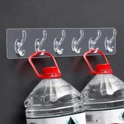Self-Adhesive Wall Hook Holder Strip Heavy Duty Multipurpose Pack of 2 Hook Rail 6-image-34