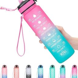 Motivational Sipper Water Bottle 1000 ml Bottle-image-42