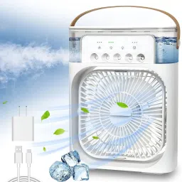 JTG Portable Humidifier Air Cooler Mist Fan Mini With 3 Speed Mode Cooling Fan All in one Cooler-17