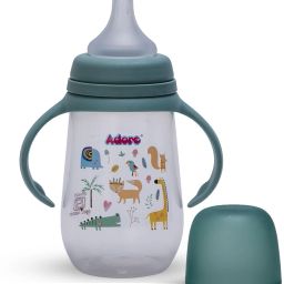 Nok Nok Wide Neck Feeding Bottle w Handle -Ergonomic - Premium Matte Nipple - 250 ml-image-52