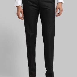 Men Regular Fit Black Viscose Rayon Trousers-image-49