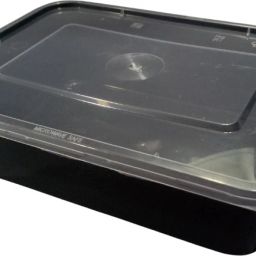 Black Food Storage or Food Packing 1000ml Container Dinner Plate-image-82
