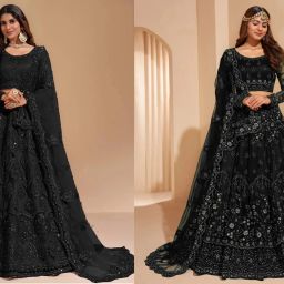 Embroidered, Embellished Semi Stitched Lehenga Choli-image-100