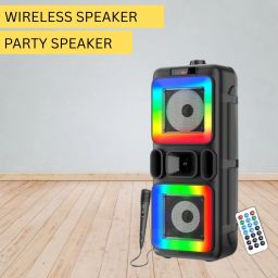 SACRO Pushpa(PORTABLE BLUETOOTH PARTY SPEAKER) 3D Sound With Karaoke Mic/RGB LightE354 40 W Bluetooth Party Speaker-picture-2