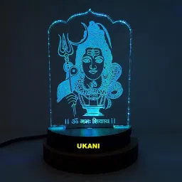 ukani 3D USB God Shivji Bholenath Night Lamp for Car/Office/Desktop/Gift/Table Top 7 Color Change Light Size 3 Inch Table Lamp image 4