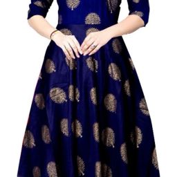Printed Rayon Blend Stitched Flared/A-line Gown-image-35