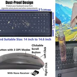 ANJO KeyboardWirelsMous-WrisPad-Hub-Cln-OTG2n1-Ext-LED-Skin-14.6iScrn&KeyGuard&Sleeve Combo Set image 4