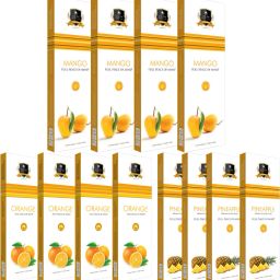 Solitaire Agarbatti Incense Sticks Orange Pineapple Mango (90G X 4 item Each) Fruit Fragrance-image-88
