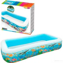 QD Giant Bathtub 10 ft 3 Ring Inflatable Swimming Pool with Pump for Kids/Adults Inflatable Swimming Pool-12