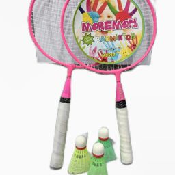 Kids Badminton Kit 2 Racquets & 3 Shuttle Cocks-11-Pink Badminton Kit-11