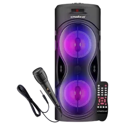 Krisons Cylender 40W Bluetooth Party Speaker with Mic (Flashing DJ Lights, 2.0 Channel, Black)-image-3