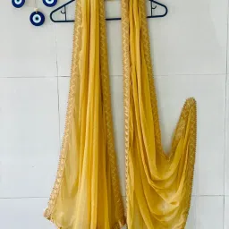 Chiffon Self Design Yellow Women Dupatta-image-88