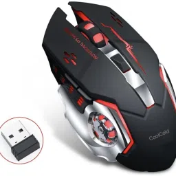 coolcold Wireless Rechargeable Gaming Mouse With RGB, 2400 DPI LED Backlight 6 Button Wireless OpticalGaming Mouse-5