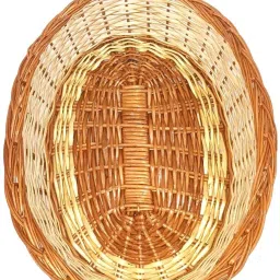 aleena creations Bamboo Oval Side Handle Tawi Cane Wicker Baskets Multipurpose Uses (Size_14x10 in) Storage Basket image 5