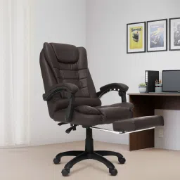 Ardas Interior Leatherette Executive Chair In Brown Colour Leatherette Office Adjustable Arm Chair-image-68