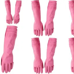 Long Sleeve Gloves For Dish Washing Cleaning Working Painting Gardening Pet Care Wet and Dry Glove Set-image-37